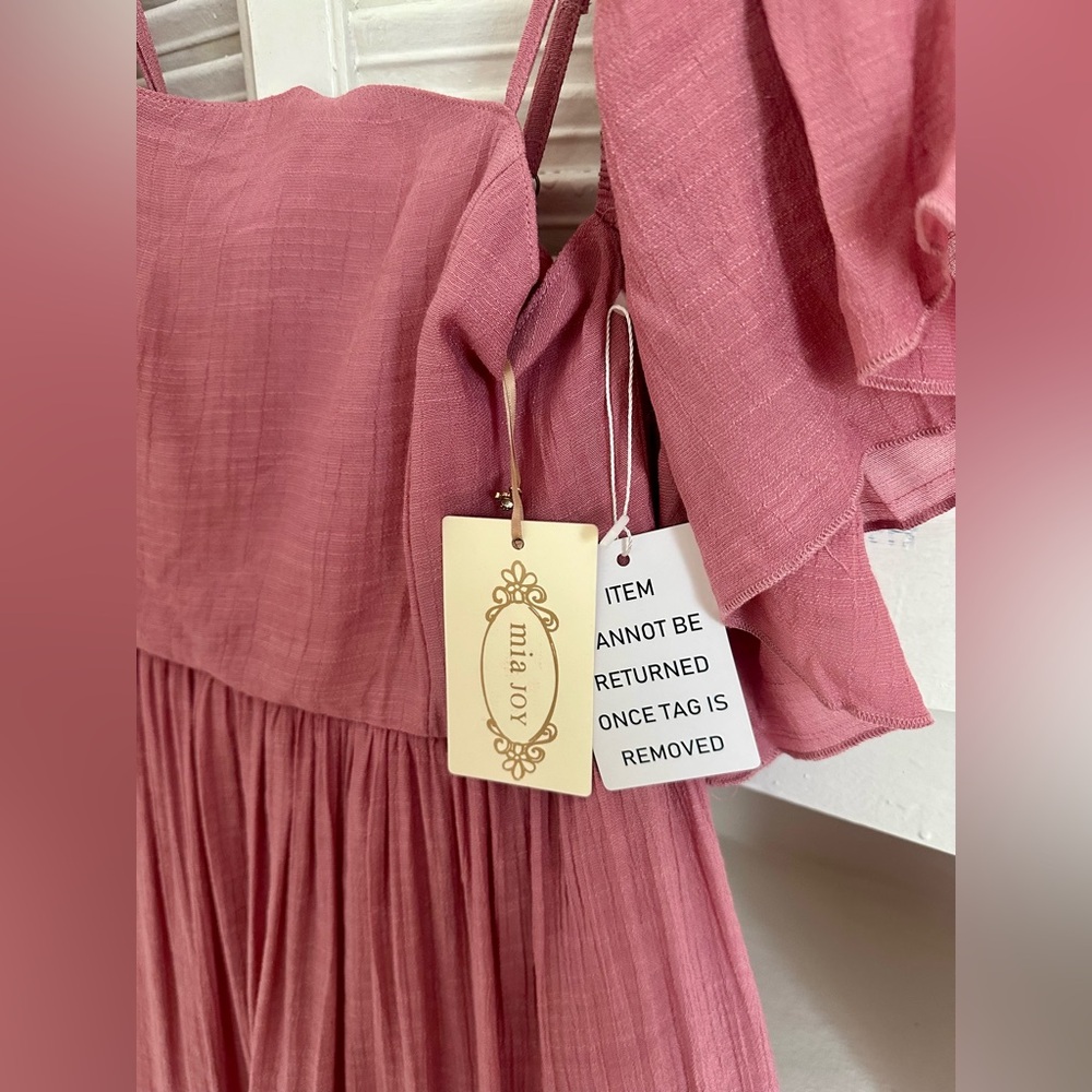 NWT JOYFOLIE Kids Pink Ruffled Dress - Size 12 - Picture 2 of 9